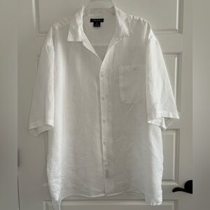 Trust Mens 100% Linen Casual Button Up Short Sleeve Shirt Size 2XL New Beachy